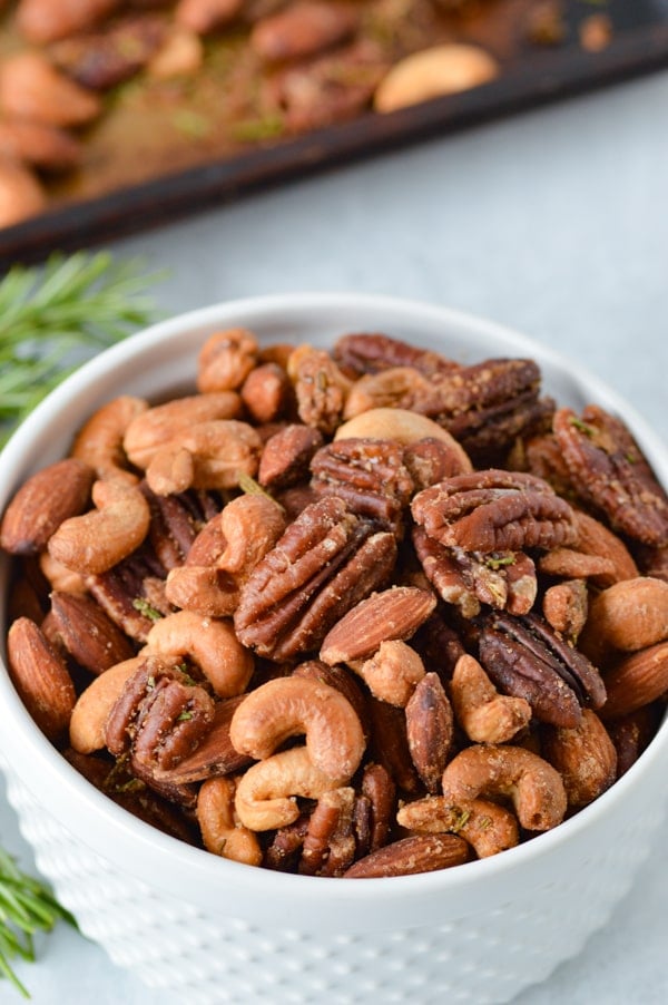 Rosemary Roasted Nuts Partylicious