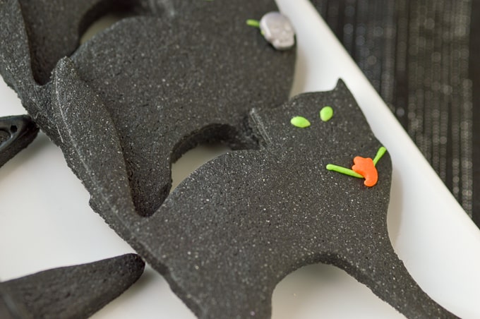 black cat sugar cookies with activated charcoal